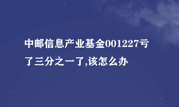 中邮信息产业基金001227亏了三分之一了,该怎么办