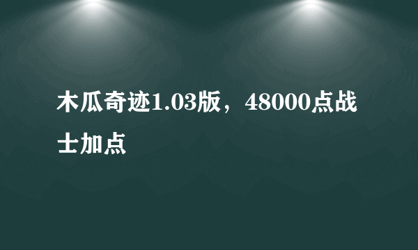 木瓜奇迹1.03版，48000点战士加点