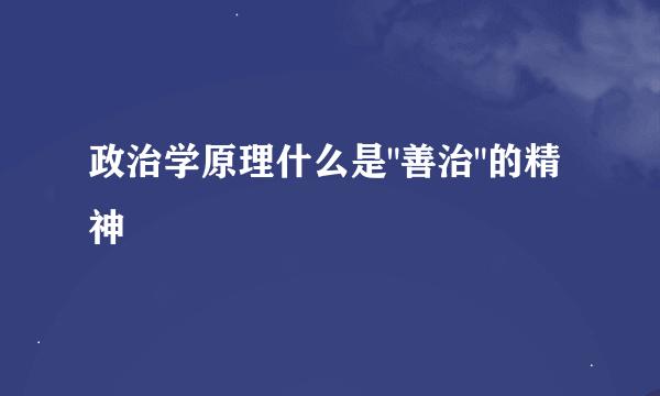 政治学原理什么是