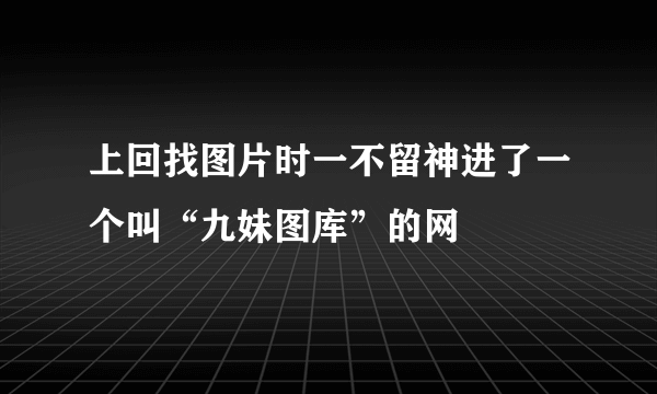 上回找图片时一不留神进了一个叫“九妹图库”的网