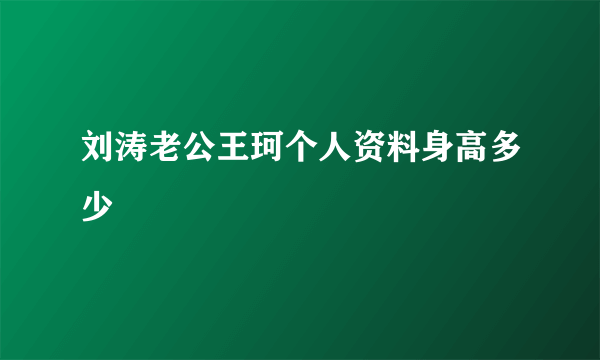 刘涛老公王珂个人资料身高多少