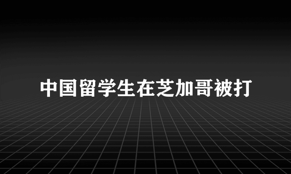 中国留学生在芝加哥被打