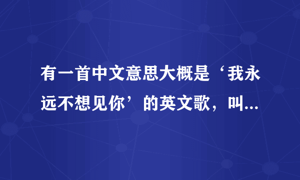 有一首中文意思大概是‘我永远不想见你’的英文歌，叫什么名字，是一位外国女歌手唱的，