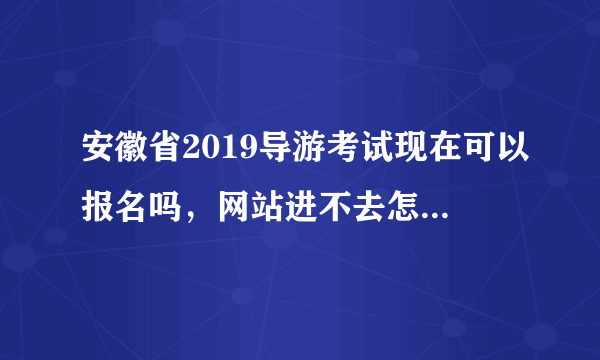 安徽省2019导游考试现在可以报名吗，网站进不去怎么回事？