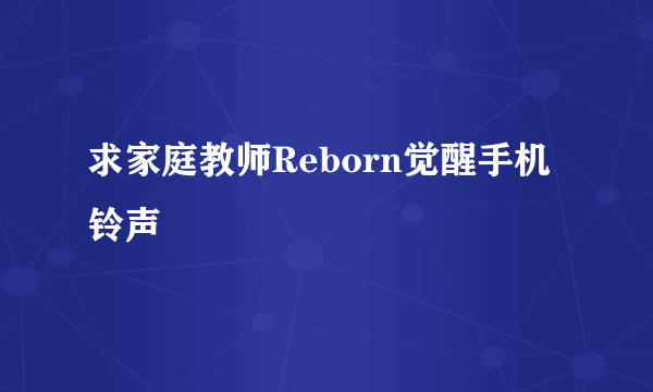 求家庭教师Reborn觉醒手机铃声