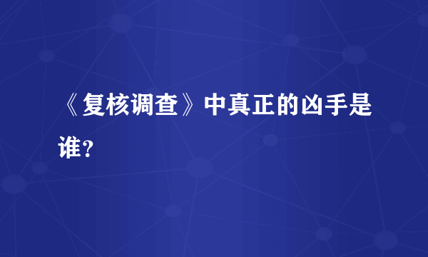 《复核调查》中真正的凶手是谁？