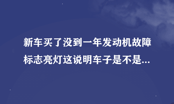 新车买了没到一年发动机故障标志亮灯这说明车子是不是不是新车？