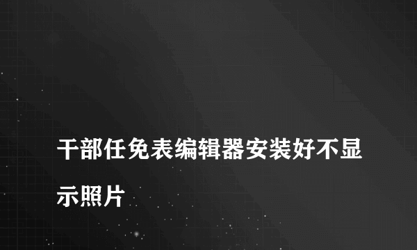 
干部任免表编辑器安装好不显示照片
