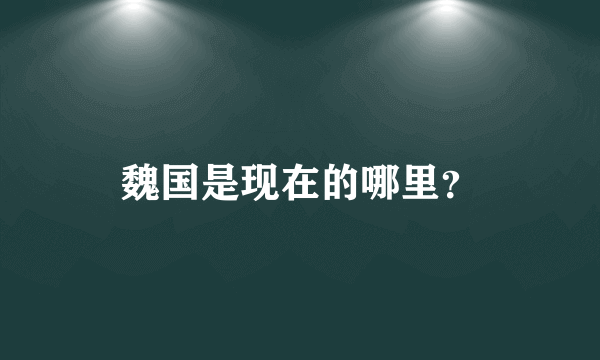 魏国是现在的哪里？