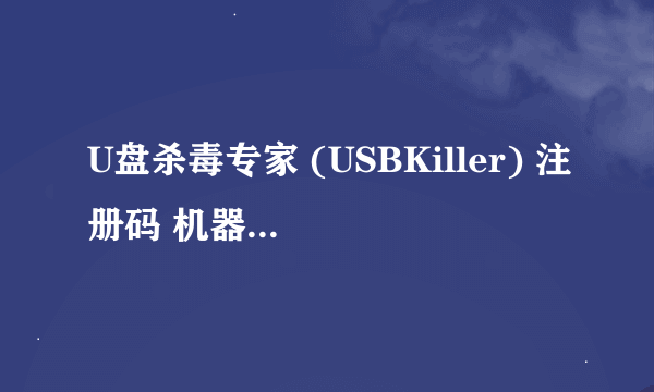 U盘杀毒专家 (USBKiller) 注册码 机器码C4E2C886E2217