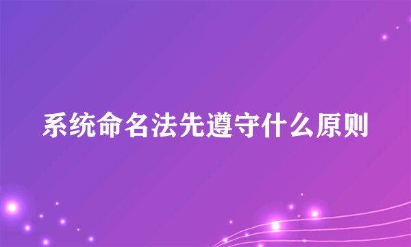 系统命名法先遵守什么原则