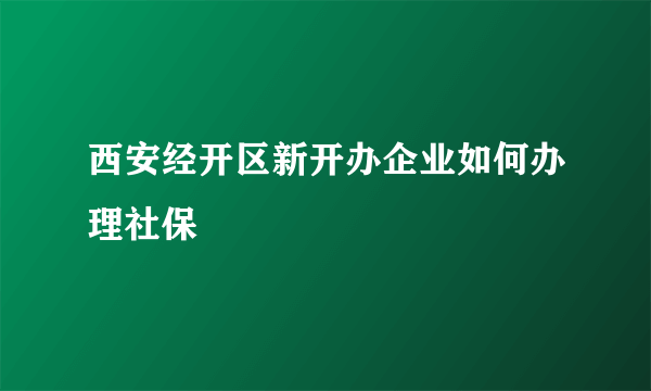 西安经开区新开办企业如何办理社保