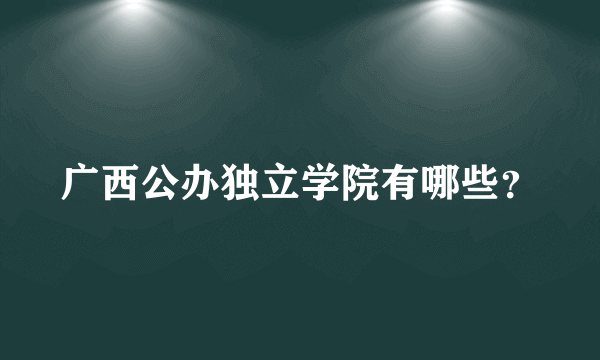 广西公办独立学院有哪些？