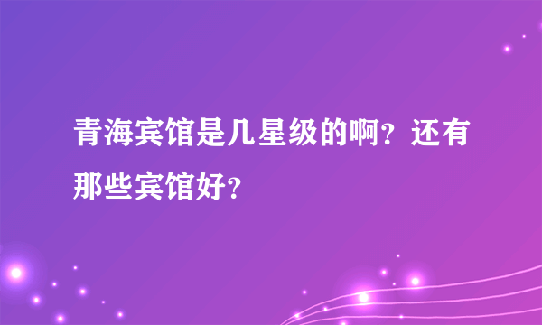 青海宾馆是几星级的啊？还有那些宾馆好？