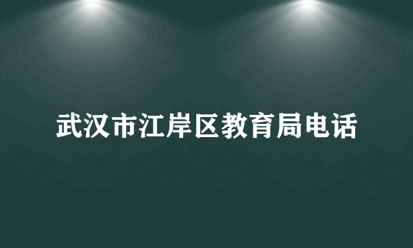 武汉市江岸区教育局电话