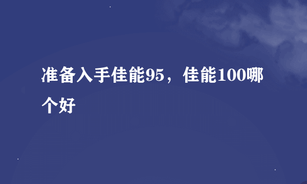 准备入手佳能95，佳能100哪个好