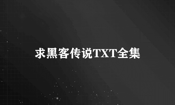 求黑客传说TXT全集