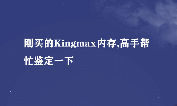 刚买的Kingmax内存,高手帮忙鉴定一下