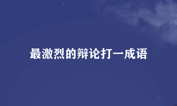 最激烈的辩论打一成语