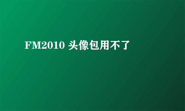 FM2010 头像包用不了