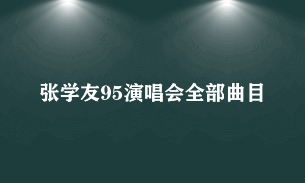 张学友95演唱会全部曲目