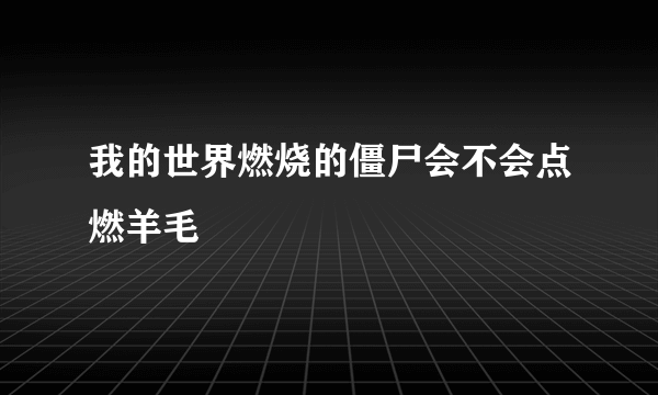 我的世界燃烧的僵尸会不会点燃羊毛