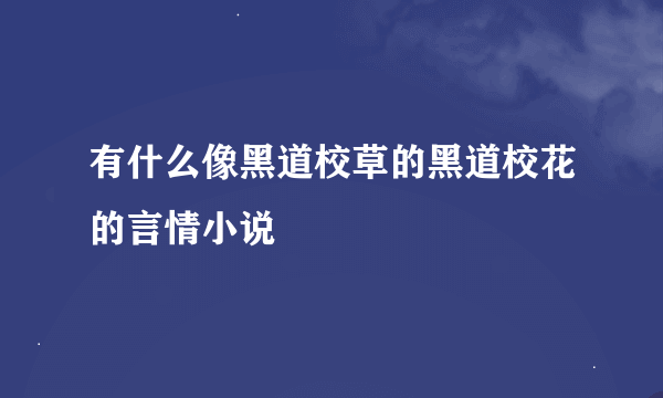 有什么像黑道校草的黑道校花的言情小说