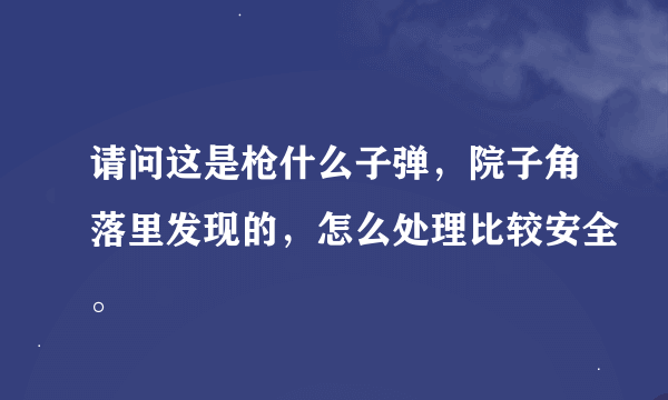 请问这是枪什么子弹，院子角落里发现的，怎么处理比较安全。