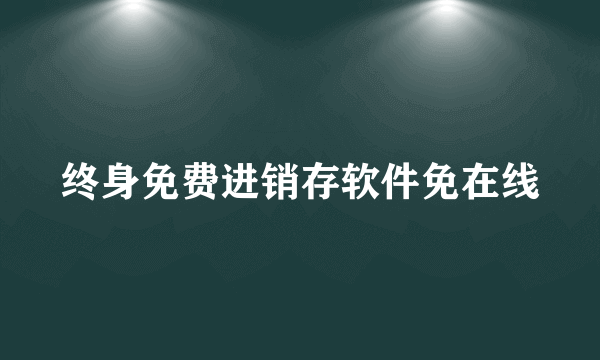 终身免费进销存软件免在线