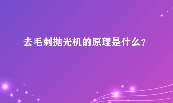 去毛刺抛光机的原理是什么？