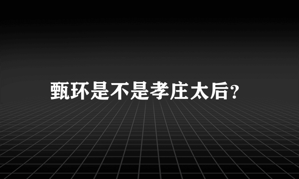 甄环是不是孝庄太后？