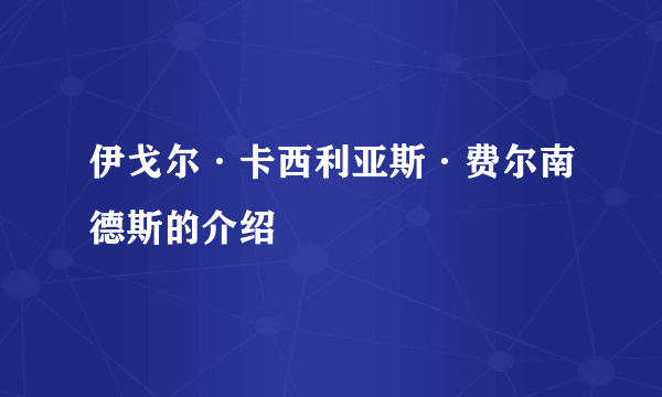 伊戈尔·卡西利亚斯·费尔南德斯的介绍