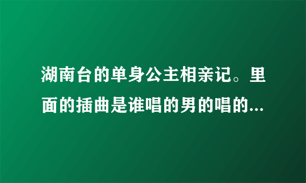 湖南台的单身公主相亲记。里面的插曲是谁唱的男的唱的歌词大概是我的爱是什么银河。