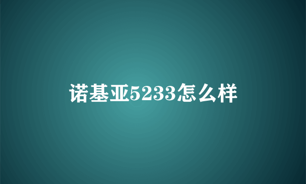 诺基亚5233怎么样