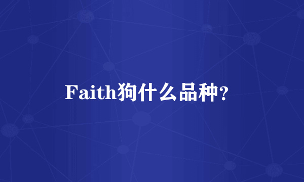 Faith狗什么品种？