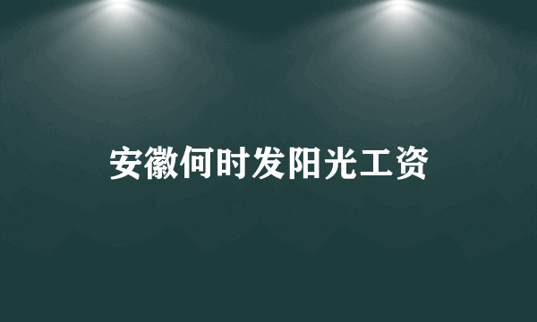 安徽何时发阳光工资