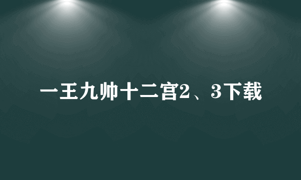 一王九帅十二宫2、3下载