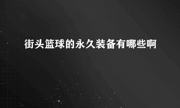 街头篮球的永久装备有哪些啊