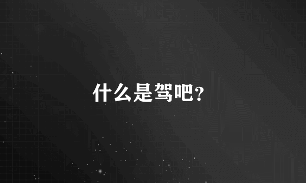 什么是驾吧？