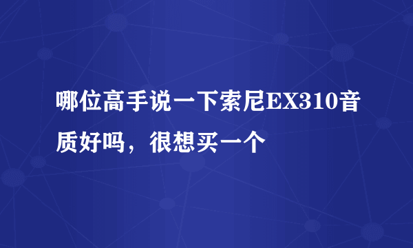 哪位高手说一下索尼EX310音质好吗，很想买一个