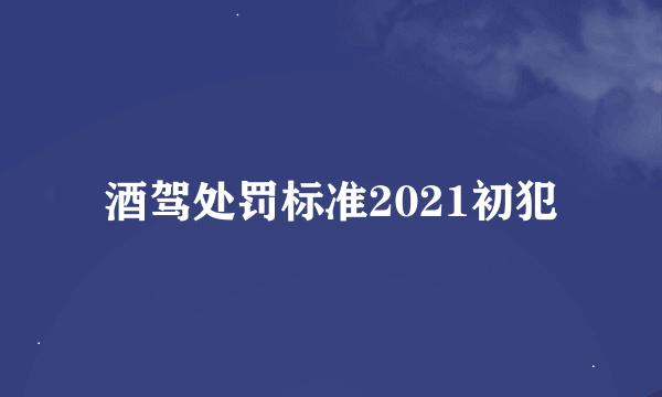 酒驾处罚标准2021初犯