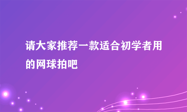 请大家推荐一款适合初学者用的网球拍吧