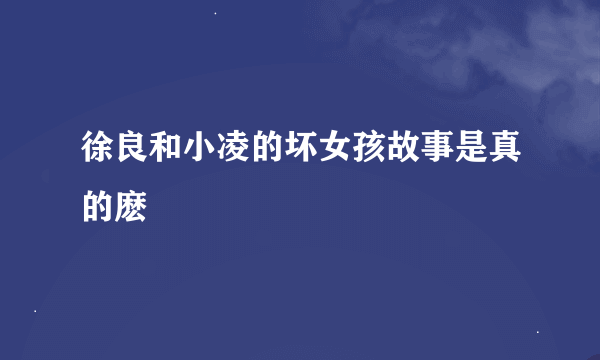 徐良和小凌的坏女孩故事是真的麽