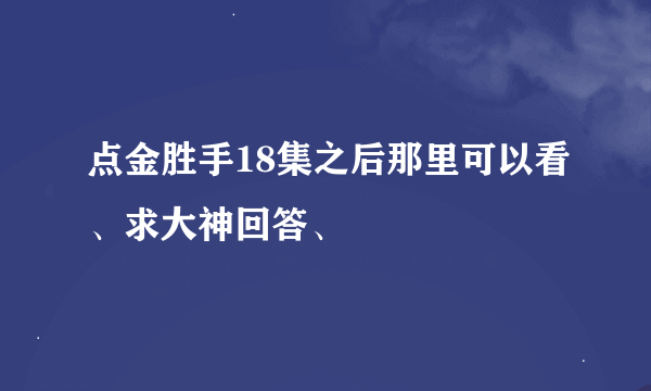 点金胜手18集之后那里可以看、求大神回答、