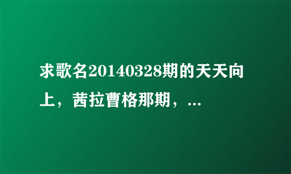 求歌名20140328期的天天向上，茜拉曹格那期，一首貌似韩国歌的叫什么名字？