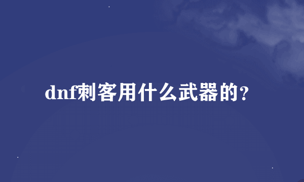 dnf刺客用什么武器的？