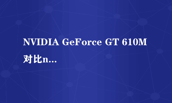 NVIDIA GeForce GT 610M对比nVidia Geforce 8800GTX 哪个好？求详细说明。