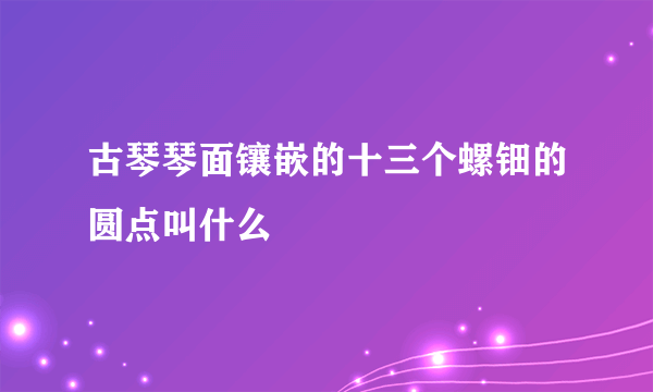 古琴琴面镶嵌的十三个螺钿的圆点叫什么