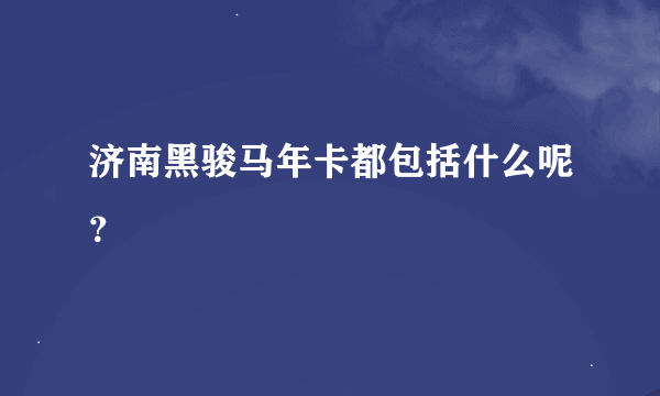 济南黑骏马年卡都包括什么呢？