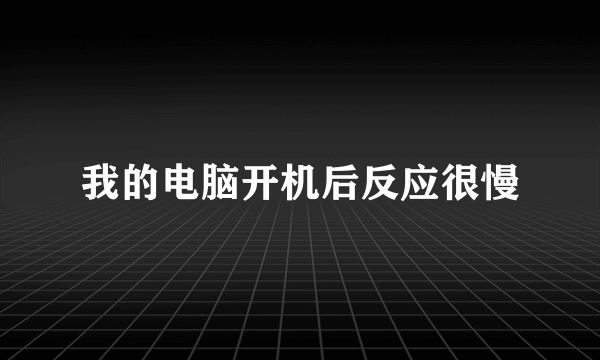 我的电脑开机后反应很慢